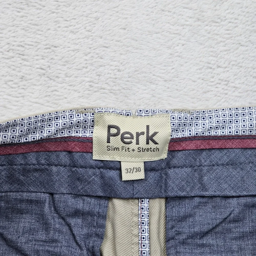 NEW Perk Feel Good Chinos Mens 32x30 Khaki Slim Fit Stretch PCH11NN323230 Preppy